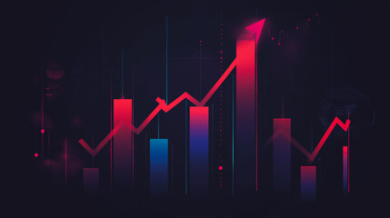 Canvas Print - charts and graphs with statistics to analyze business potential and forecast future development of companies growth