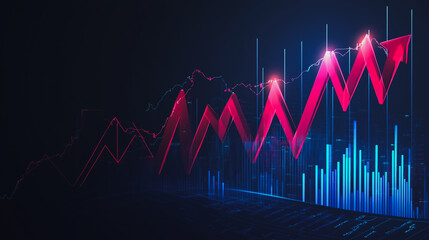 Wall Mural - charts and graphs with statistics to analyze business potential and forecast future development of companies growth