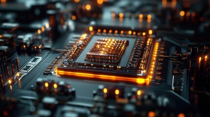 Close Up of a CPU Chip