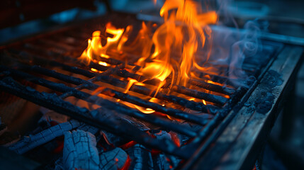 fire in empty grill 