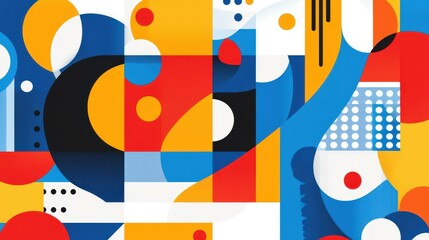 Canvas Print - Discover a striking flat illustration full of bold textures and vibrant hues, perfect for adding flair to any project.