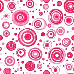 Sticker - Bold retro circles in pomegranate bring a playful, vibrant flair to your textiles and wallpaper for a unique touch.