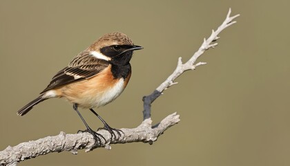 Canvas Print -  A small bird perched on a branch ready for flight