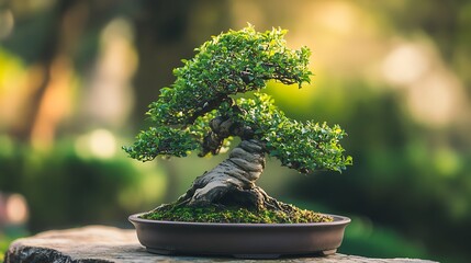 Wall Mural - Bonsai Tree in a Pot on a Rock