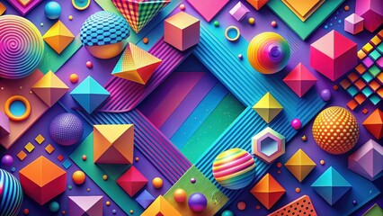 Poster - Vibrant abstract background with colorful geometric shapes, vibrant, abstract, background, colorful, geometric, shapes