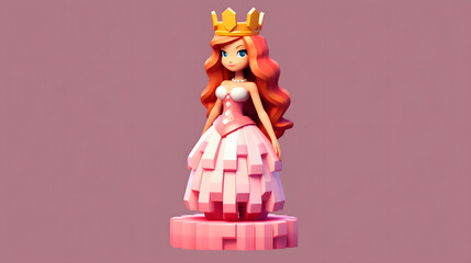 Poster - Princess game 3d pixel cartoon