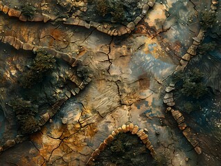 Canvas Print - Abstract Stone and Moss Pattern.