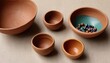 © SwathiFX - A collection of earthy clay bowls with vibrant accents