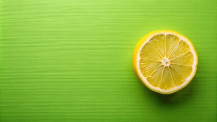 Wall Mural - Green background with sliced lemon wallpaper, green, background, sliced, lemon, wallpaper, fresh, vibrant, citrus, texture