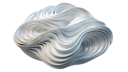 white abstract ice-cream shape isolated object without background