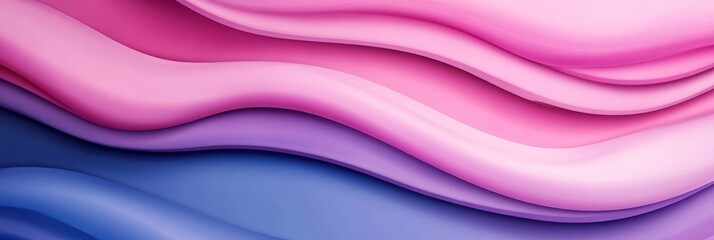 Wall Mural - Abstract Pink and Blue Wavy Background - A seamless pattern of three abstract waves in pink, purple, and blue colors. The waves create a fluid, dynamic, and modern design.