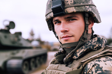 Canadian soldier military army in camouflage uniform at conflict war