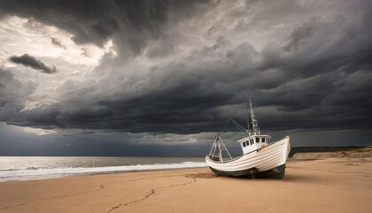 Canvas Print -  Stormy seaside solitude