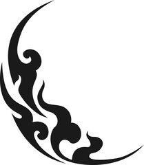 Tribal Moon Tattoo Element