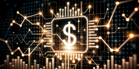 3D Icon as AI algorithm and financial analytics concept as An AI algorithm icon paired with financial analytics symbolizing the analytical power of AI in financial data interpretation perfect for isol