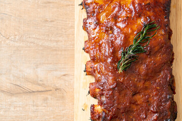 grilled and barbecue ribs pork