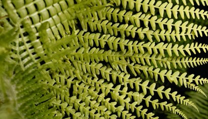 Sticker -  Vibrant green fern leaves in closeup