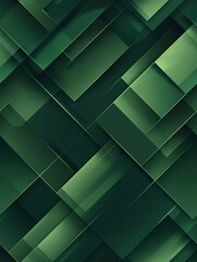 Canvas Print - Sleek emerald backdrop with overlapping shadow patterns. Geometric layout in shades of green. Clean and contemporary idea. Vector format.