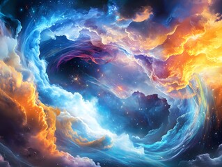 Wall Mural - Abstract Cosmic Cloudscape.