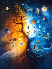 Poster - Tree of Life - Cosmic Dreamscape.