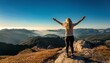 © ULFATRAZA - Woman celebrating nature and reaching the summit