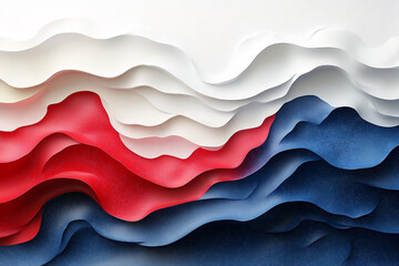 Canvas Print - A modern abstract colorful gradient background with white, red, and navy blue colors. It can be used for art, design, decoration, or digital wallpaper.