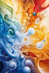 Wall Mural - Abstract Swirls and Bubbles.