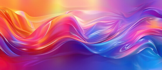 Canvas Print - Colorful abstract background with vibrant waves and liquid flow