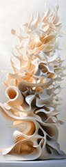 Canvas Print - Abstract White and Orange Sculptural Form.