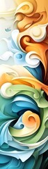 Wall Mural - Abstract Swirling Shapes in Colorful Hues.