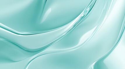 Wall Mural - a smooth, flowing texture in a soft turquoise hue, resembling liquid or gel.