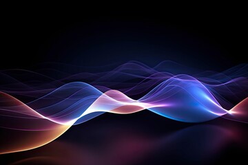 Wall Mural - Scientific Visualization, Light Waves, Three-Dimensional Technology Concept Background