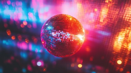 Wall Mural - Colorful disco mirror ball nightclub