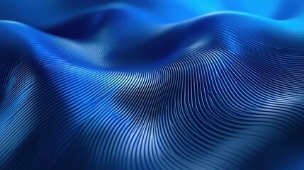 Wall Mural - Azure Waves: An abstract and mesmerizing blue wave pattern, perfect for technology, science, or artistic backgrounds. 