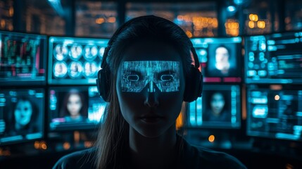 Woman with Digital Eyes.