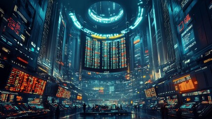 Wall Mural - Cyberpunk Cityscape.