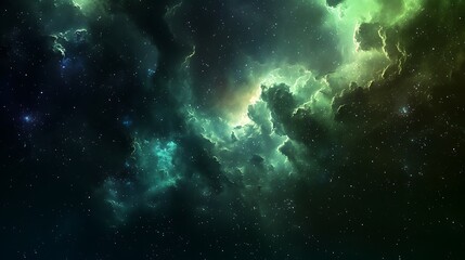 Wall Mural - green nebula galxy