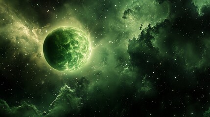 Wall Mural - green nebula galxy