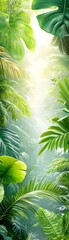 Poster - Lush Green Tropical Rainforest Landscape.