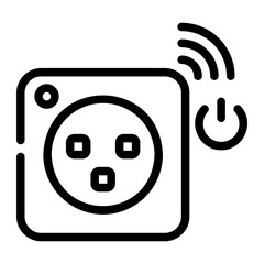 Wall Mural - electric socket line icon