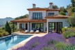 © kardaska - Modern house with beautiful garden full of blooming lavender