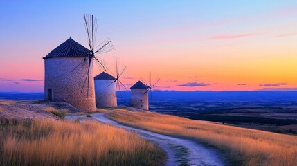 Windmills in Zaragoza, Spain