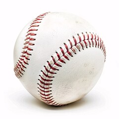 Bright White Baseball Isolated on Clean White Background for Sports Concept