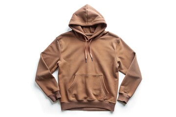 brown hoodie isolated white background