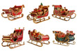 © Intania - Six Ornate Christmas Sleighs Filled with Presents