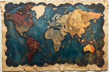 Canvas Print - ancient map of the world