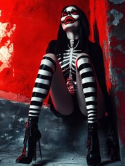 Poster -  female vampire in skeleton costume