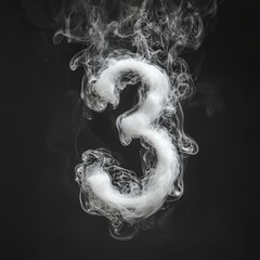 Sticker - Smoke forming the number 3