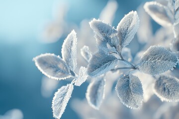 Beautiful frozen winter plant