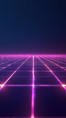 Poster - Pink grid in dark blue